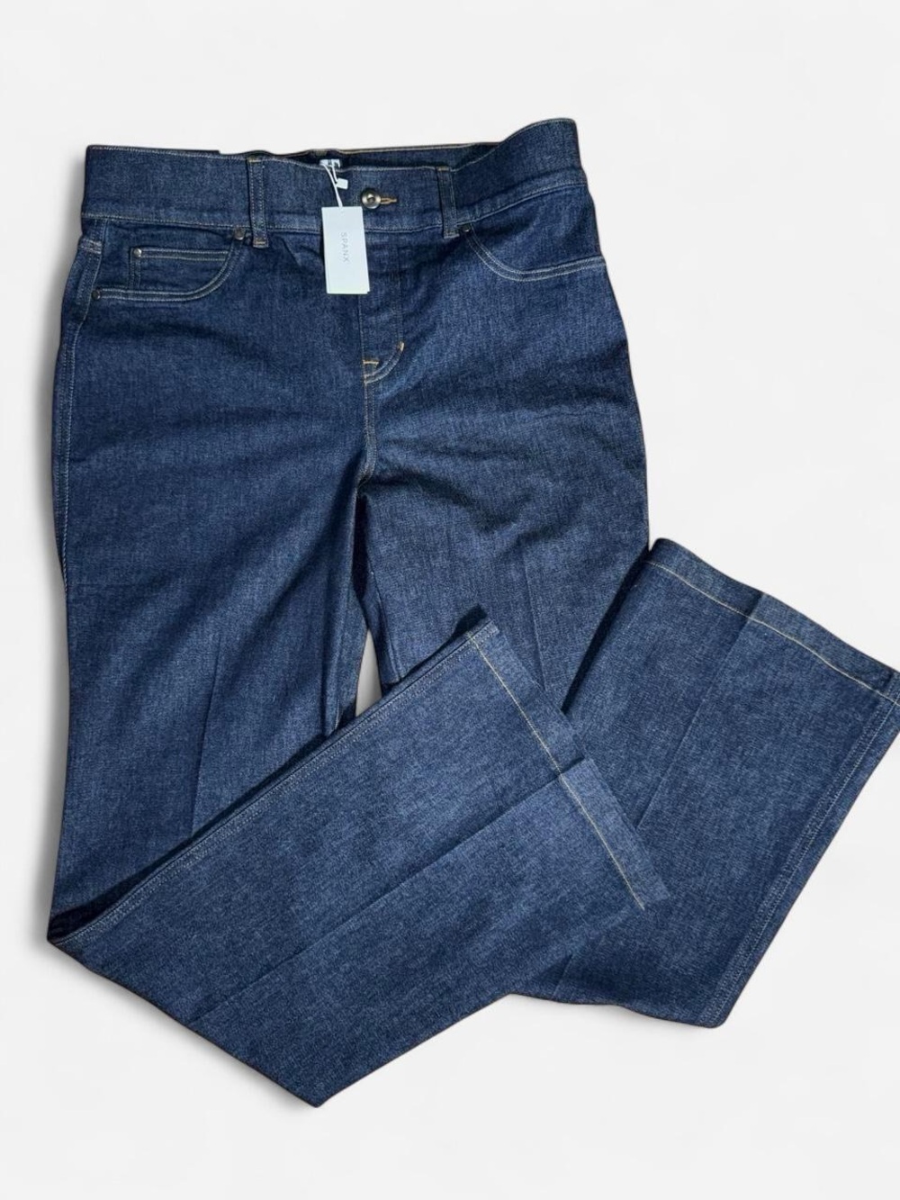 NWT SPANXshape EveryWear Pull On Flare Jeans Raw Indigo 1X High Rise